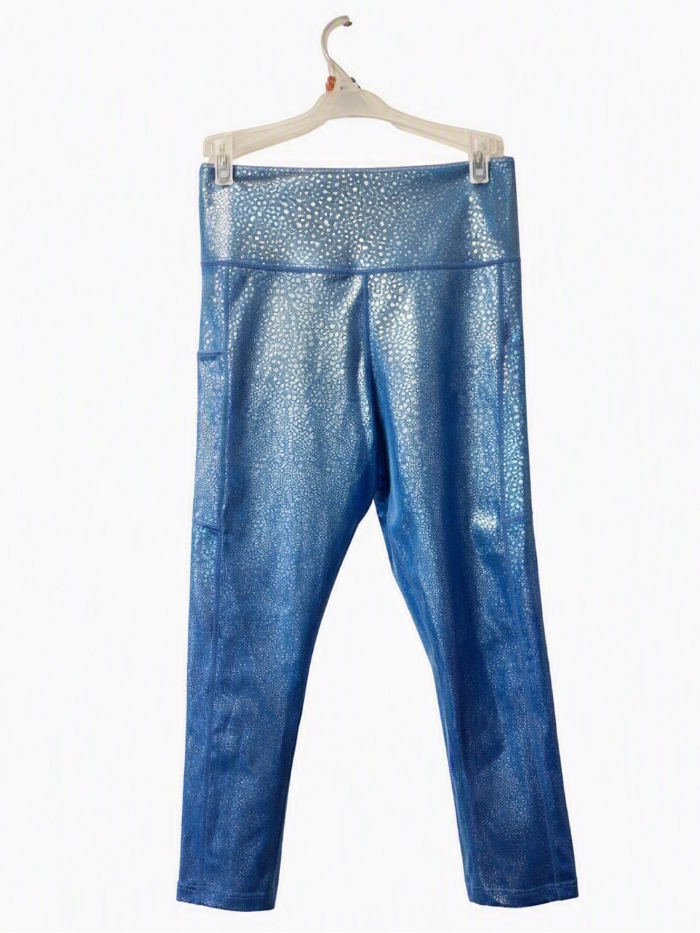 Zyia Active Blue Metallic Leggings – Size 4, Light n Tight Collection